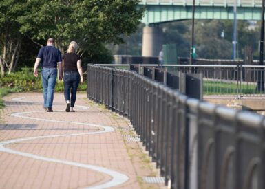 Business Development 1 people walking in downtown bangor