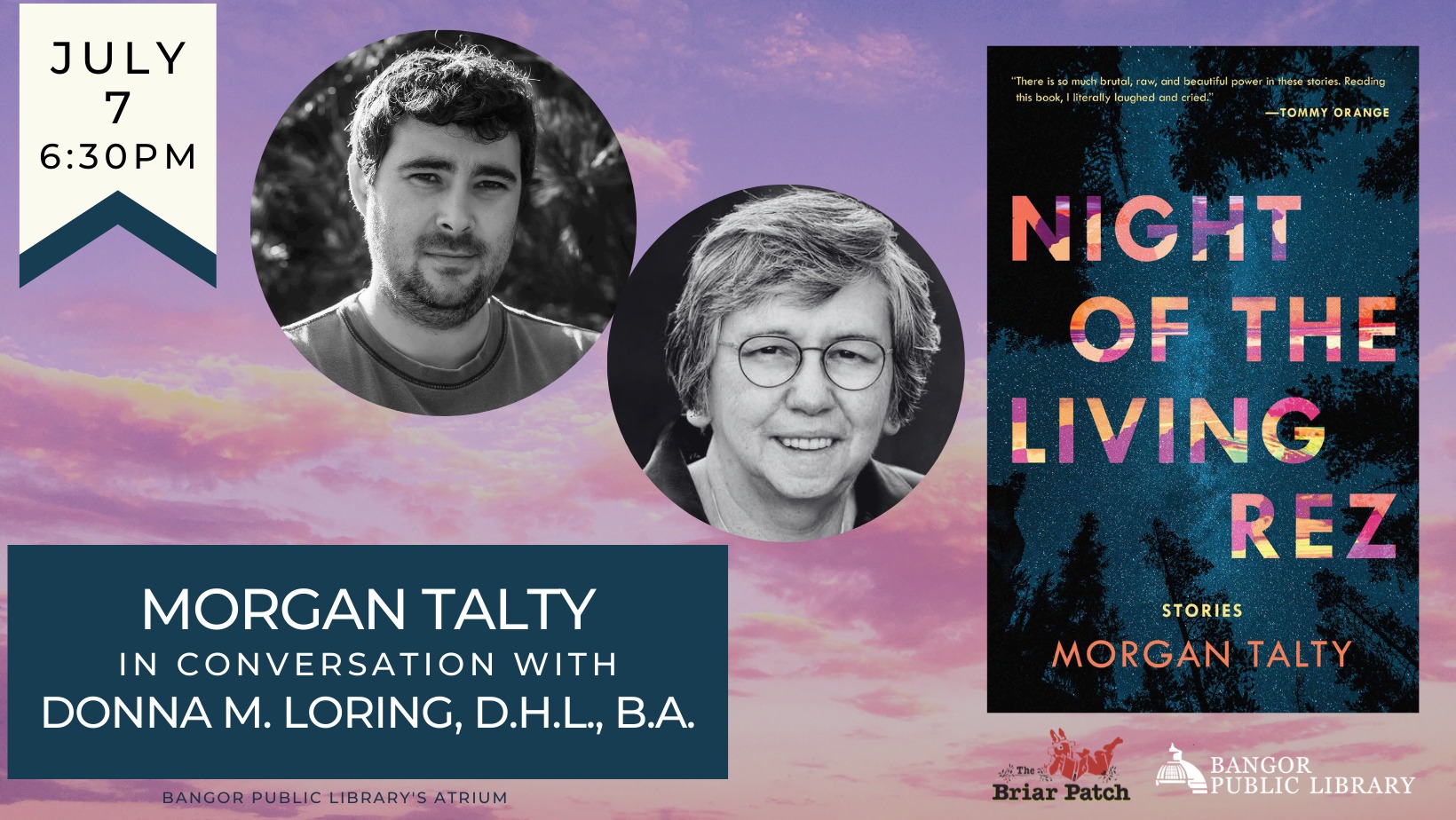 Author Event: Morgan Talty in conversation with Donna M. Loring 1 Downtown Bangor Author Event Morgan Talty