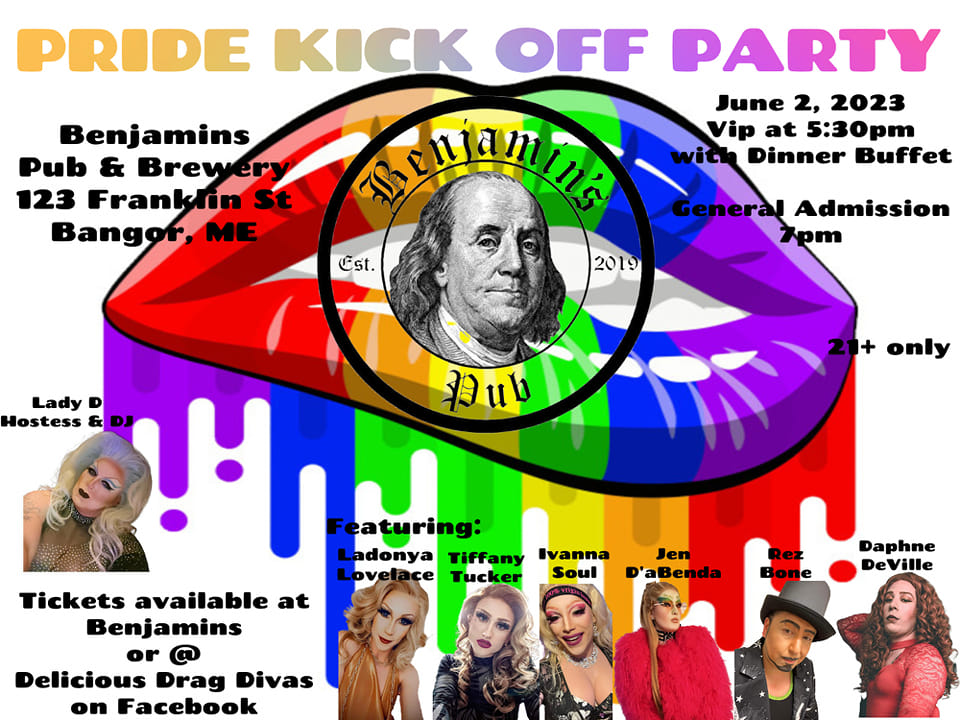 Pride kick off party Benjamins Pub Bangor Maine