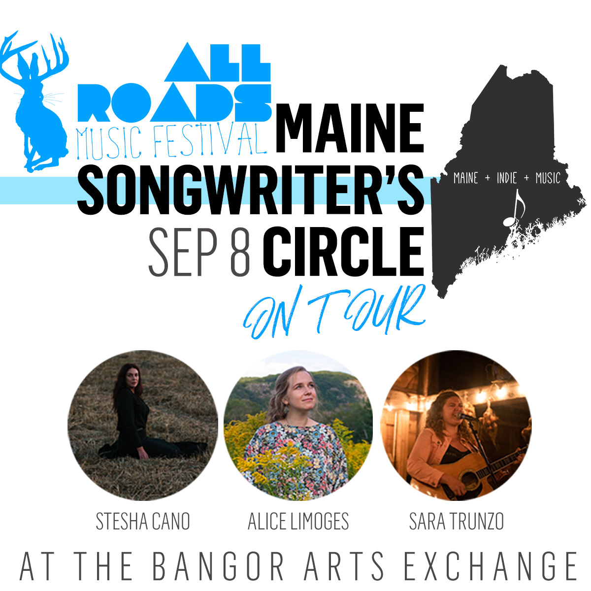 All Roads Presents the Maine Songwriter's Circle Tour at the Bangor Arts Exchange 1
